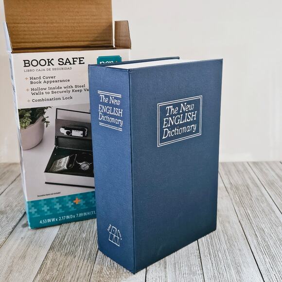 Booksafe A Navy Steel Walled 3 Digit Combination Chanegeable Code Locking Safe - Picture 1 of 16